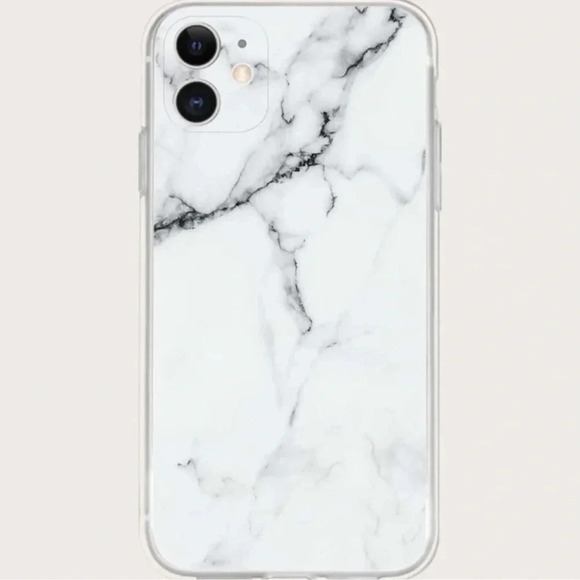 iPhone 13 White Marbled Phone Case - Picture 1 of 3